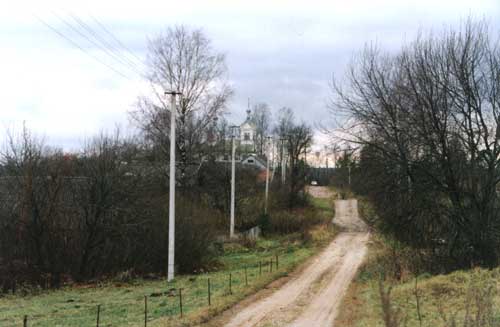 Вид на село с юга, со стороны бывшего места усадьбы Огинских