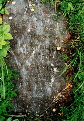 Сохранившаяся надгробная плита с надписью на польском языке